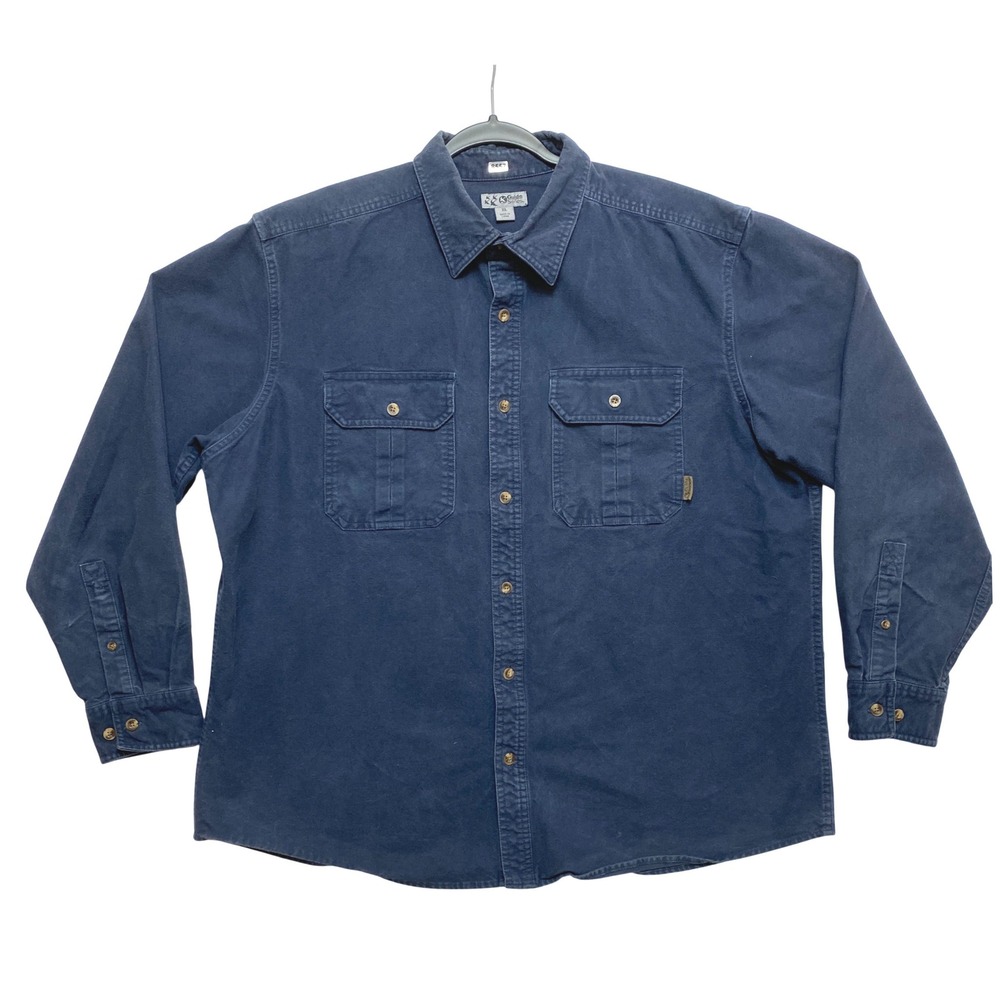 Guide Series Chamois Shirt Mens XL Navy Long Sleeve Button Up Utility Work